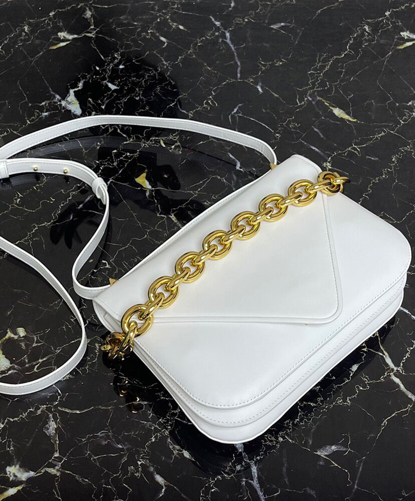 Bottega Veneta Mount Leather Envelope Bag White